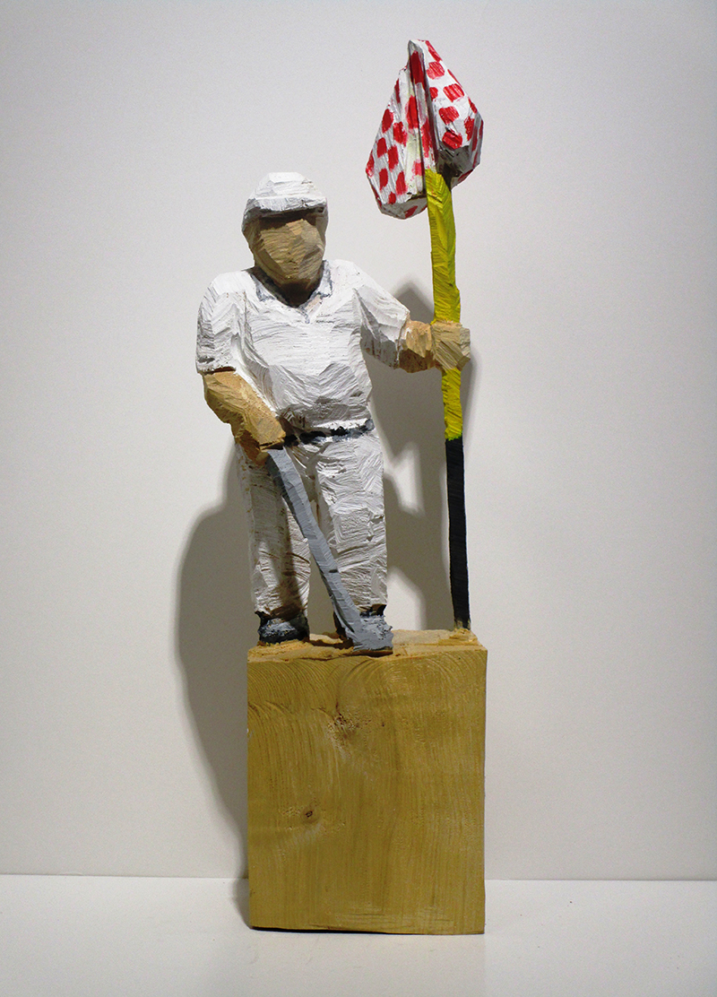 Golfer, Holz bemalt, 2015, Hoehe 63 cm, 10 - Galerie Wroblowski